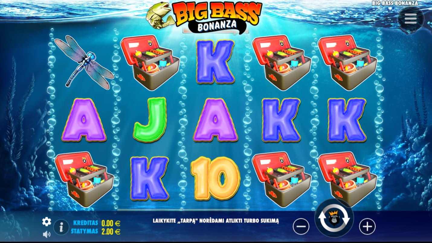 Big Bass Bonanza lošimo automato simboliai