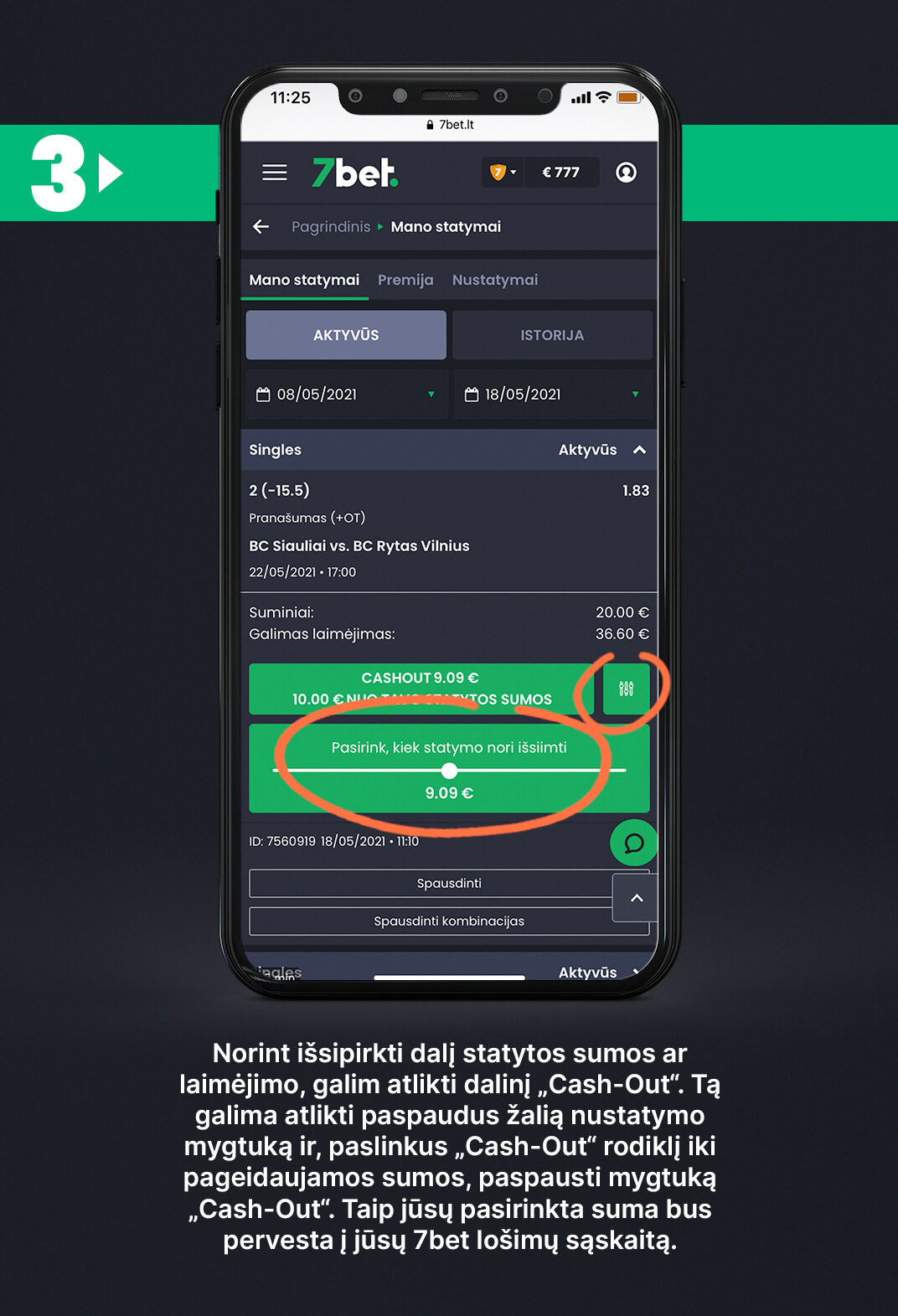 cashout funkcija statymai 7bet lažybos