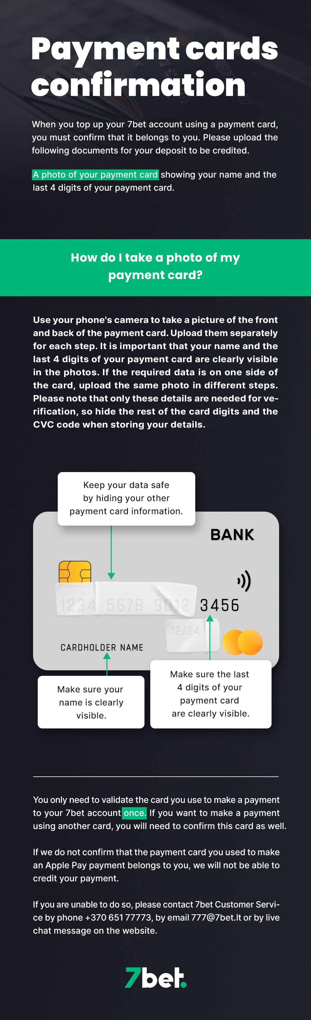 credit debit card payment 7bet sports betting casino